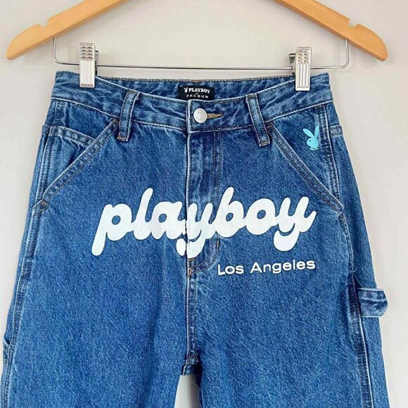 Playboy by Pacsun The Club Blue Carpenter Jeans Size 25 High Rise - Picture 4 of 7